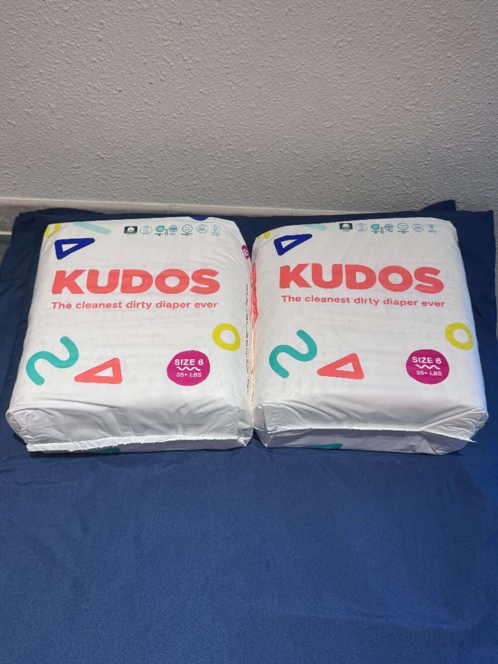 Kudos Cotton Disposable Diapers - Size 6 - 35+ lbs - 36 Pack